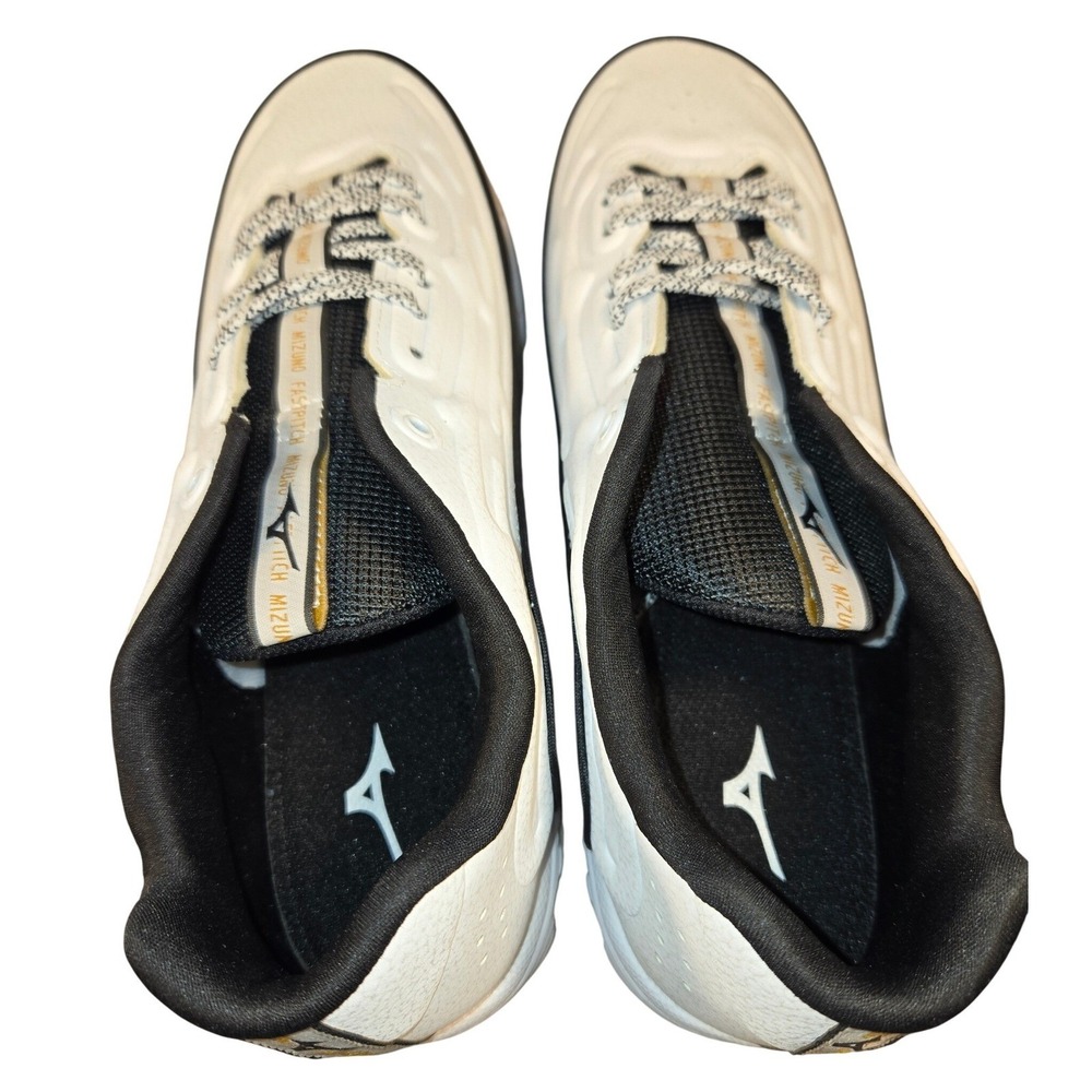 Mizuno Wave Baseball Cleats Mens 11 White Black Metal Spikes 11GM236009 - Picture 5 of 11